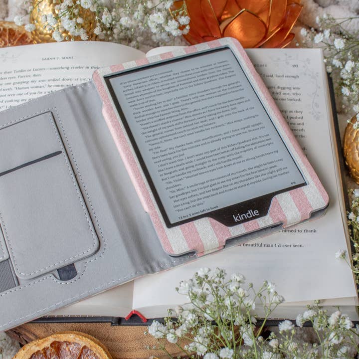 Meaggie Moos - Wholesale Book Cover - Kindle Case | Pink Stripes3