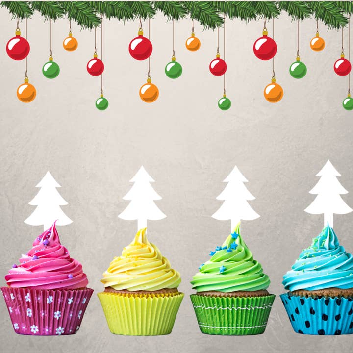 Laser Blanks - Wholesale Cake/cupcake topper - Tree Cupcake Toppers | Pack of 6