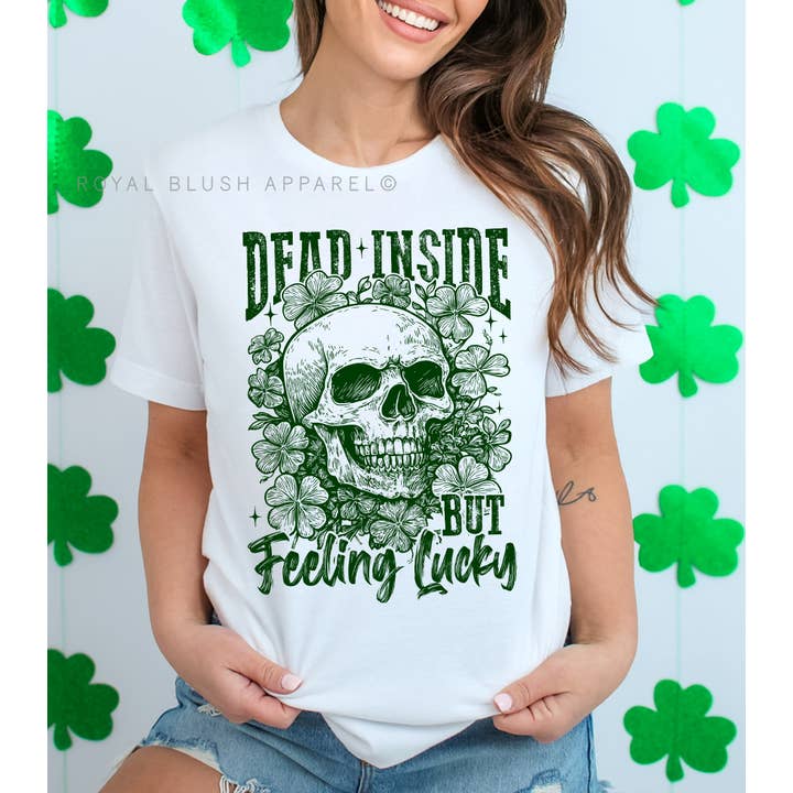 Morto por Dentro Mas Sentindo-se Sortudo Caveira Transferência a Cores por atacado de RBA Transfers