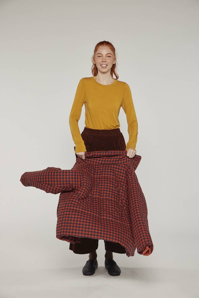 ladrillero/negro Chaqueta de cuadros vichy acolchada de venta al por mayor en Faire2