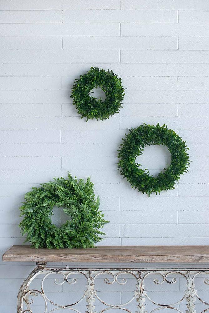A&B Home Group Inc. – wholesale Wreath – S/2 Greenery Wreath 4S/CTN L:16x2.5x16" S:12x2x12"11