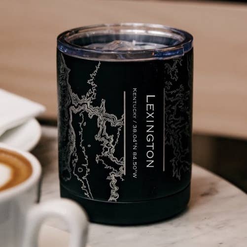 Lexington KY Map geïsoleerde beker in matzwart voor wholesale door JACE.design