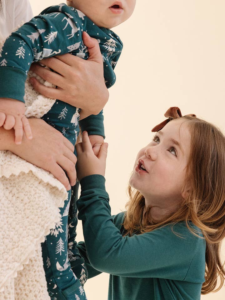 Lark - Wholesale Jumpsuit - Baby - Holiday Convertible Footie in Winter Wonderland1