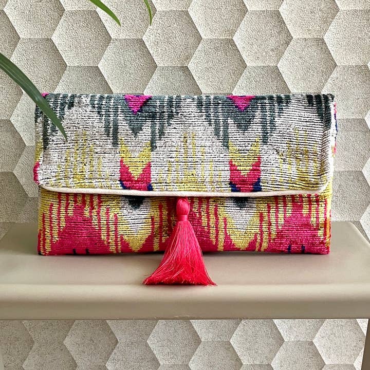 Ikat clutchtaske Monte Carlo for engroshandel hos Mila∞Miro by Emelie