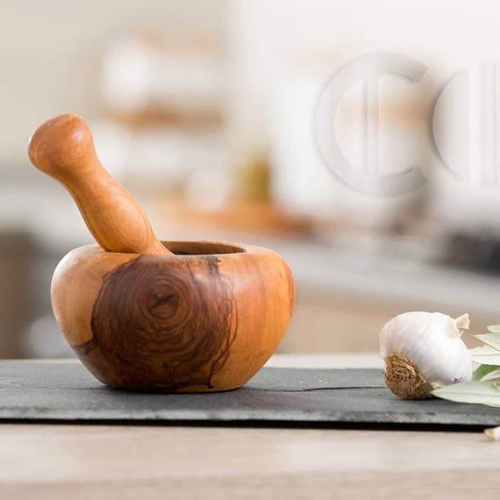Carthage Trade Gallery - Wholesale Mortar & Pestle - Olive wood mortar and pestle set1