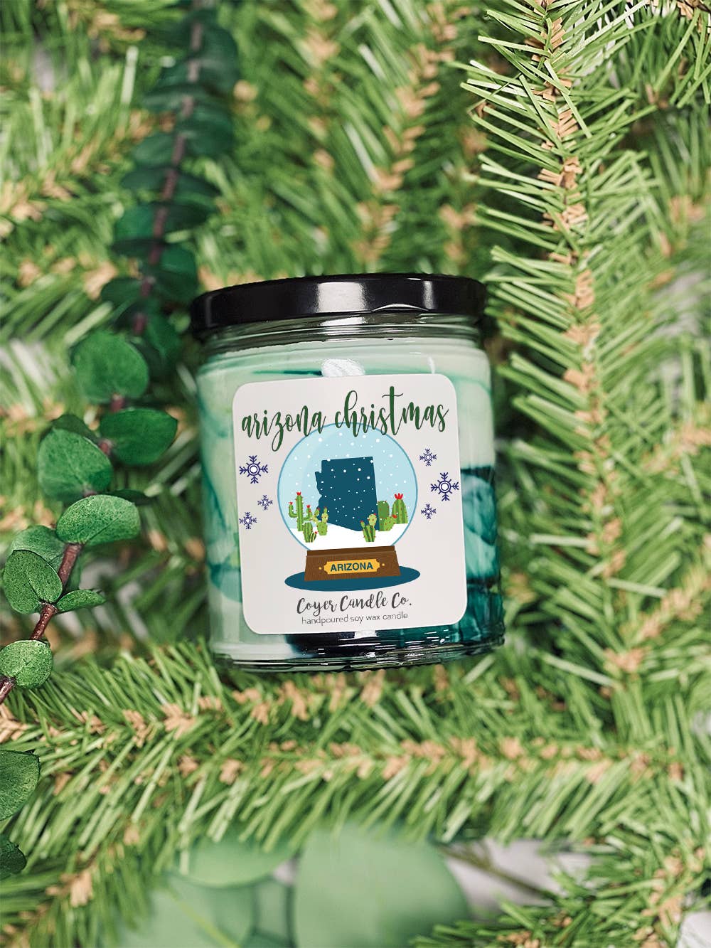Coyer Candle Co. - Vente Bougie en bocal - Bougies en pot de 9 oz - « Votre état » Noël | Hiver