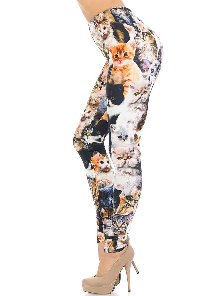 USA Fashion - Vente Legging tendance – femme - Legging doux et crémeux à coller pour chats - USA Fashion™7
