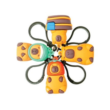 Geddes - Vente Porte-clés – enfant - Porte-clés Capybara avec mousqueton - 24 pièces6