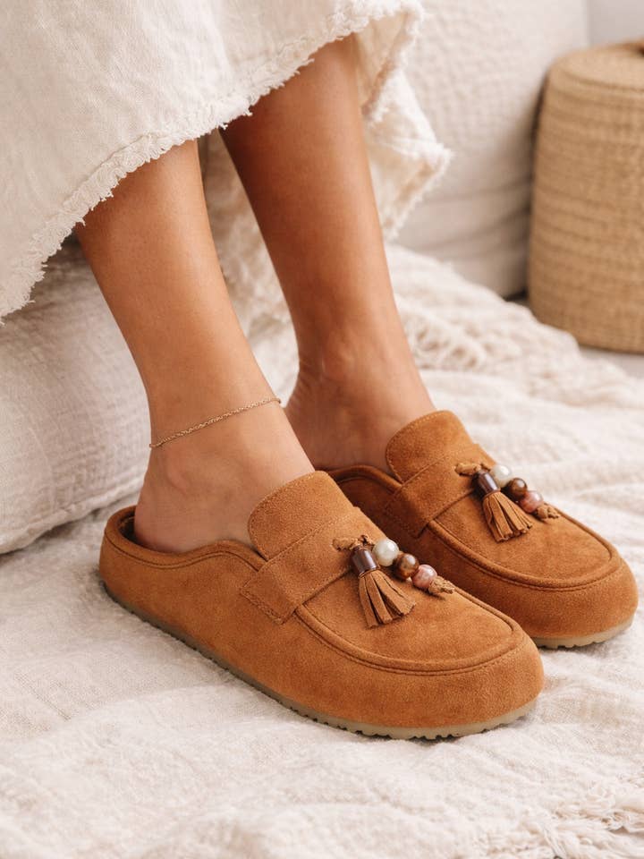 Easy Slip On Backless Tassel Loafer Mule for wholesale by Miami Shop