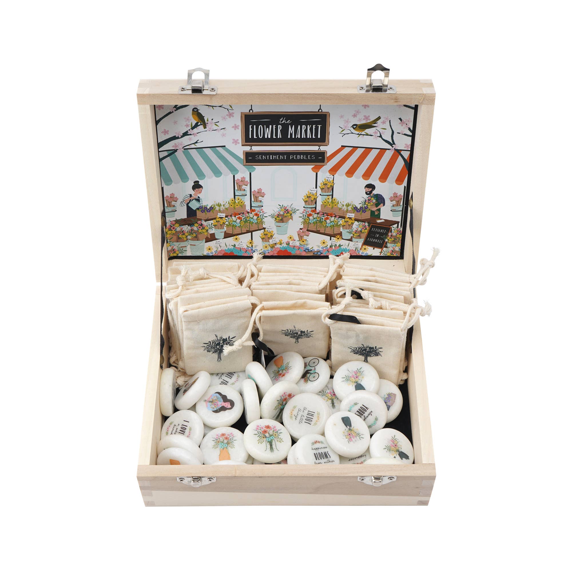 CGB Giftware - Wholesale Keepsake coin/token - The Flower Market 10 Assorted Sentiment Pebbles In Box2