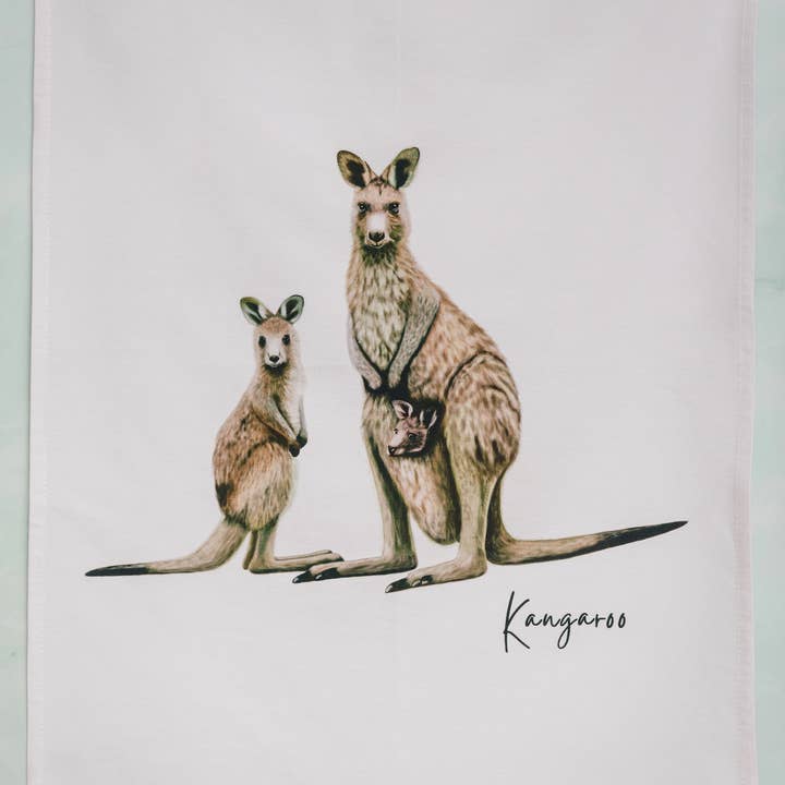 Taylor Hill Scarves & Co – wholesale Tea towel – Kangaroo Design Australian Cotton Tea Towel