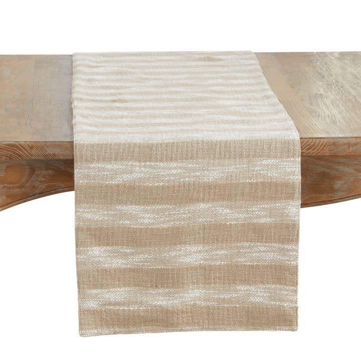 Natural Simply Striped Table Runner for wholesale on Faire