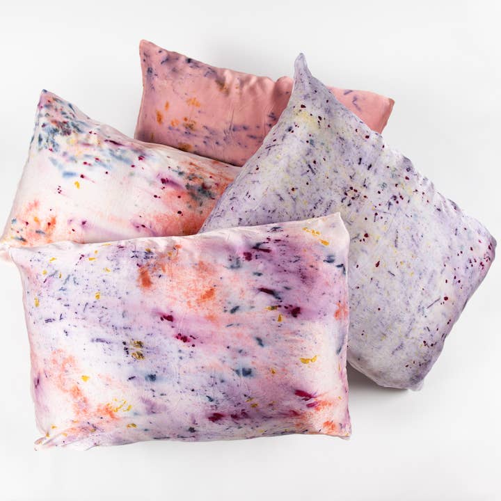 DYE KWEEN - Wholesale Bedding Pillowcase/Sham - Abstract Botanically Dyed Silk Pillowcase15