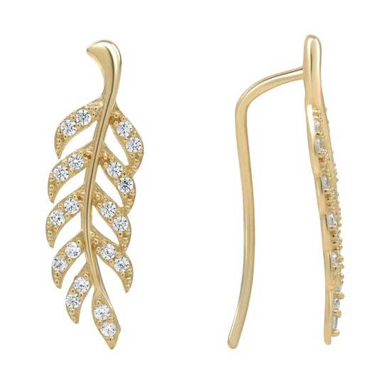 Crawlers de hoja de oro macizo de 10 quilates para venta al por mayor de Ofina Jewelry