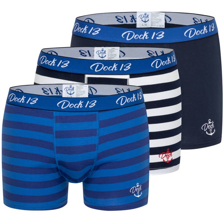 Dock13 – wholesale Underkläder - Herr – Dock13 herrboxershorts i maritim stil, 3-pack4