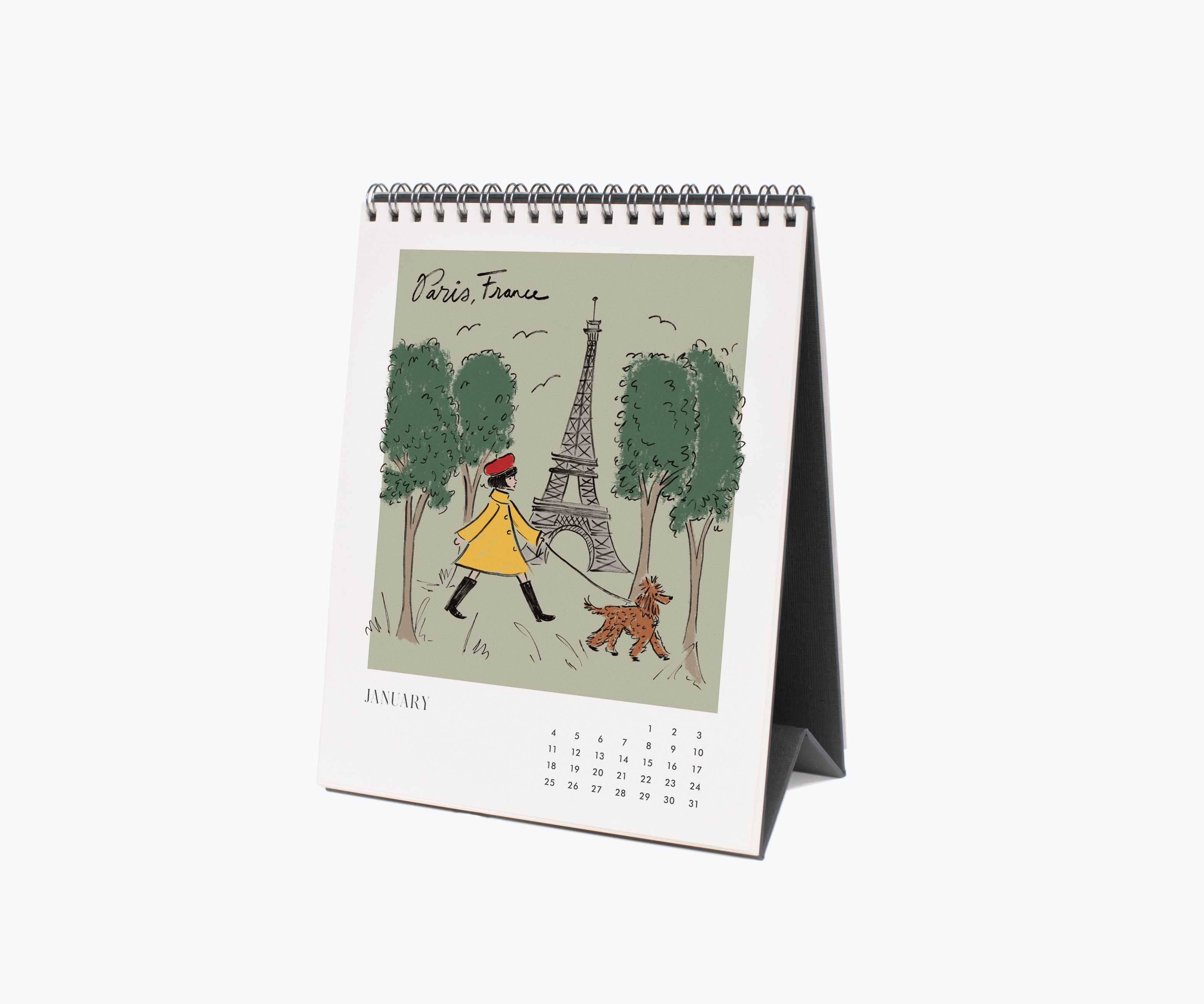 Rifle Paper Co. - Wholesale Calendar - 2026 Travel Sketchbook Desk Calendar1
