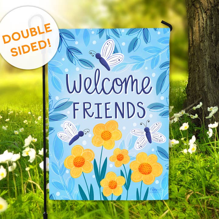 Garden Flag - Welcome Friends for wholesale by Hennel Paper Co.