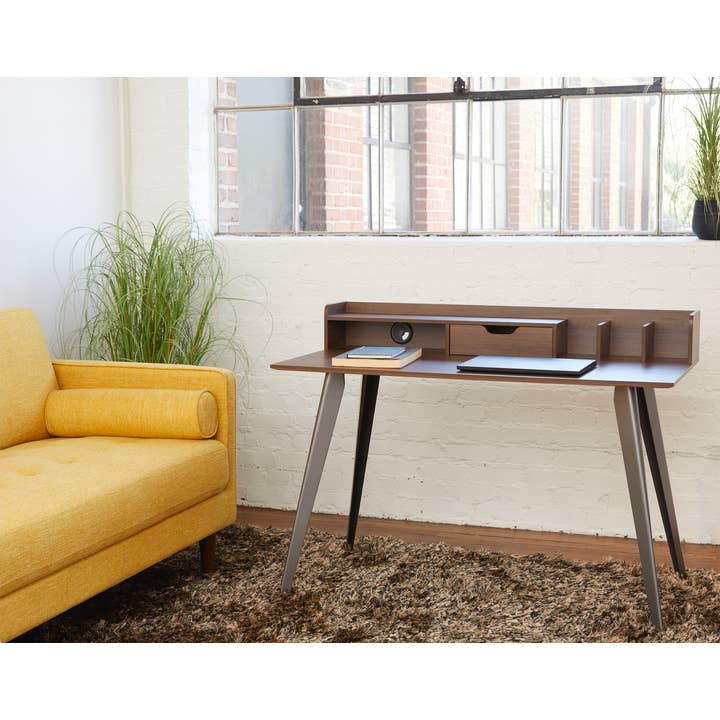 1094UFO Brown Desk with Organizer & Storage for wholesale by IDEAZ International LLC