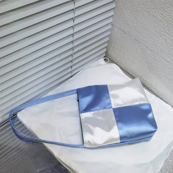 SueSilkHK – wholesale Shoulder bag – women's – Elegant Vintage Style Satin Colorblocking Women's Bag - With Featured Synthetic Fabric2