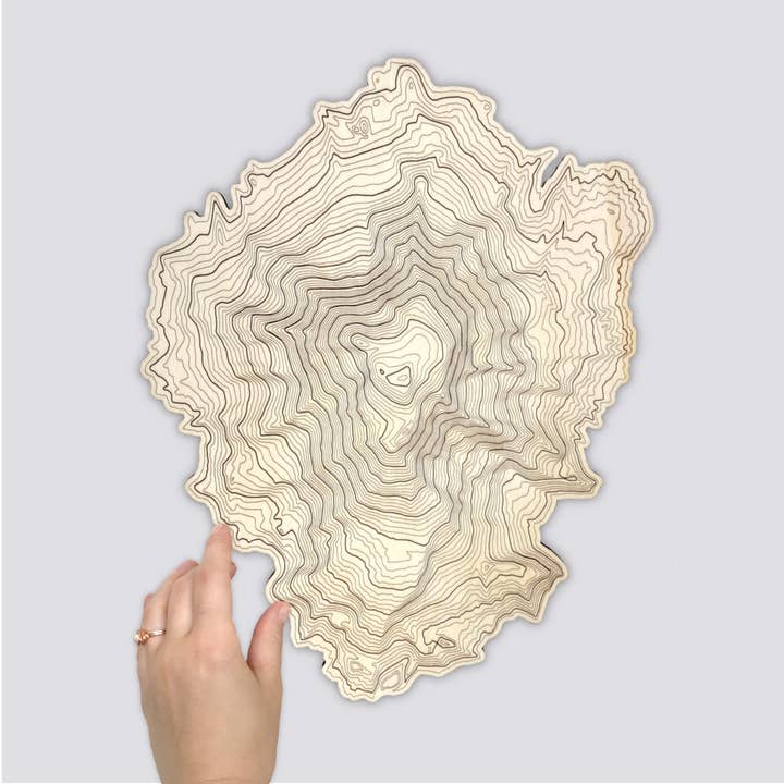 Mt Adams Topografía - Arte mural de madera para venta al por mayor de SML | Simple Modern Living
