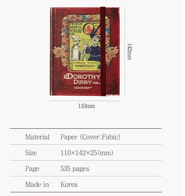 K-Wonderland – Großhandel Tagebuch – Der Zauberer von OZ Dorothy Classic Diary Journal Planner Vol.315