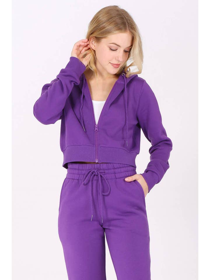 Vanilla Monkey - Wholesale Hoodie - Women's - Cropped Fleece Zip Up Hoodie11