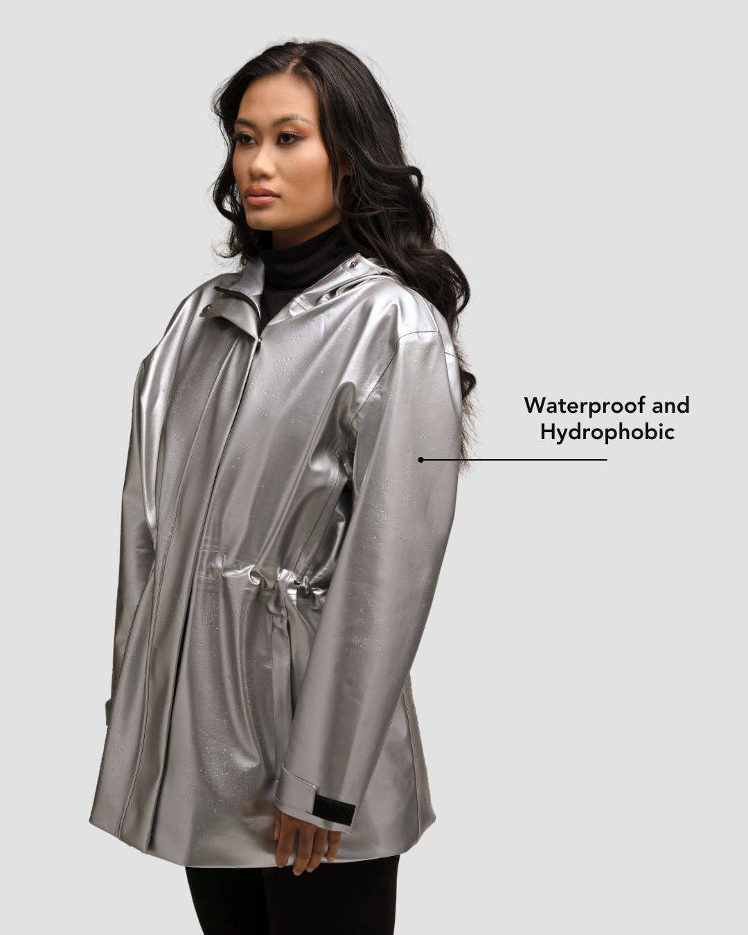 Hairbrella – wholesale Raincoat – Women's – Hairbrella Satin-Lined, Waterproof Rain Jacket5