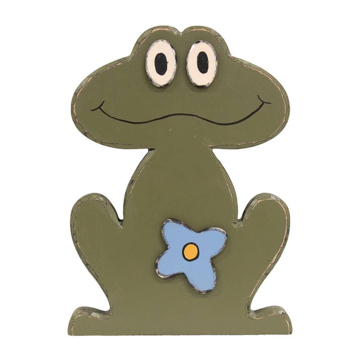 The Hearthside Collection – wholesale Dekorativt bordsobjekt – Rustikt trä Leende Flower Frog Sitter