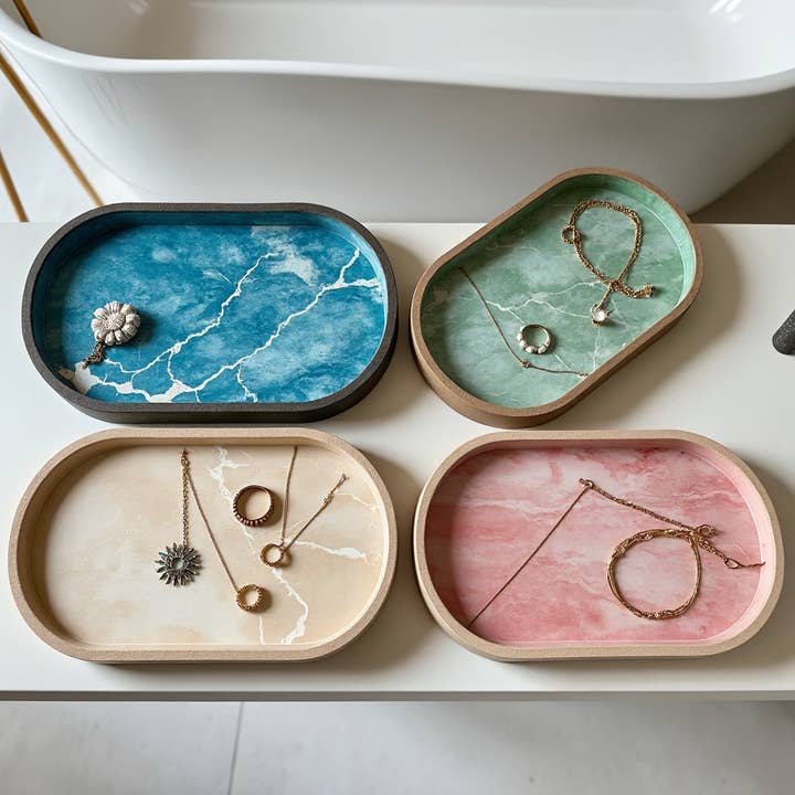 Priscila Leen Arts at Florida Soap Candle - Wholesale Jewelry Dish - Oval Concrete Resin Tray32