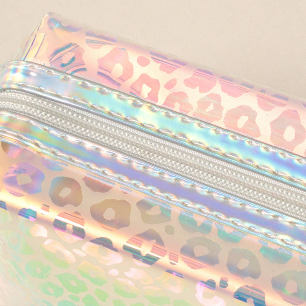 CLEAR Hologram Leopard Print PVC Pouch Bags for wholesale on Faire5