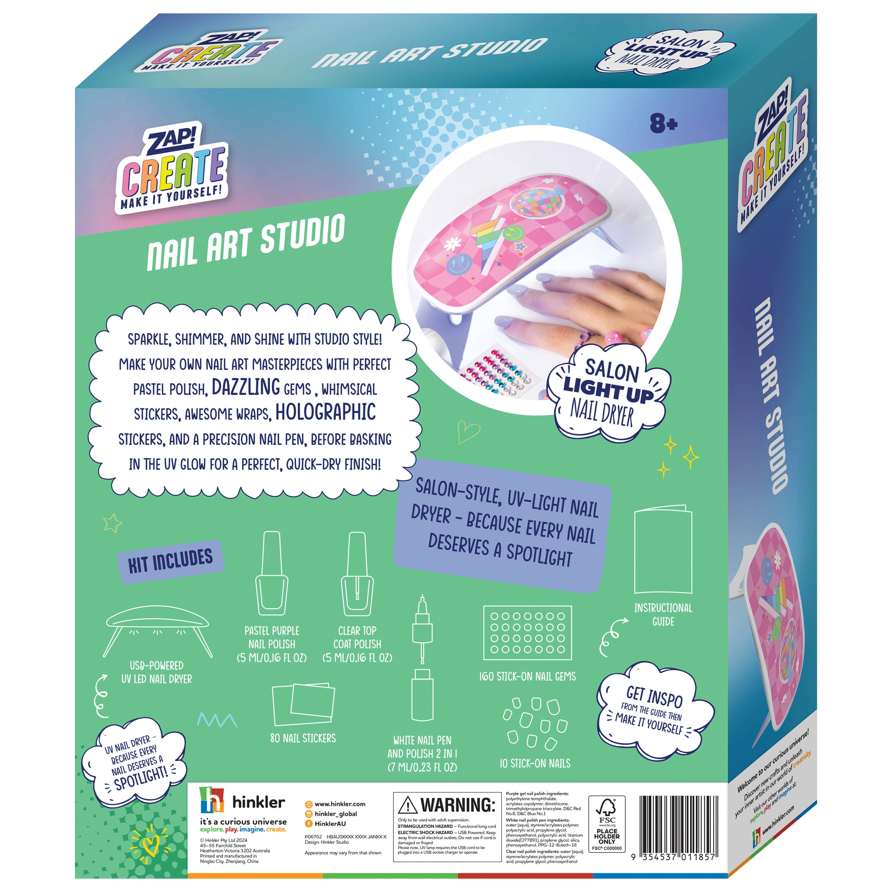 Hinkler Australia - Wholesale DIY craft kit - Zap Create Nail Art Studio Kit6