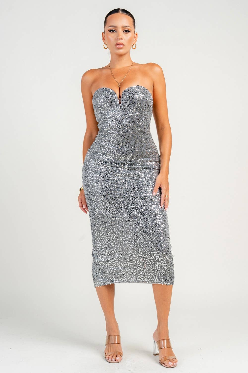 PRIVY – wholesale Dress – Women's – PD79327S / WIRE INSET TUBE MIDI DRESS13