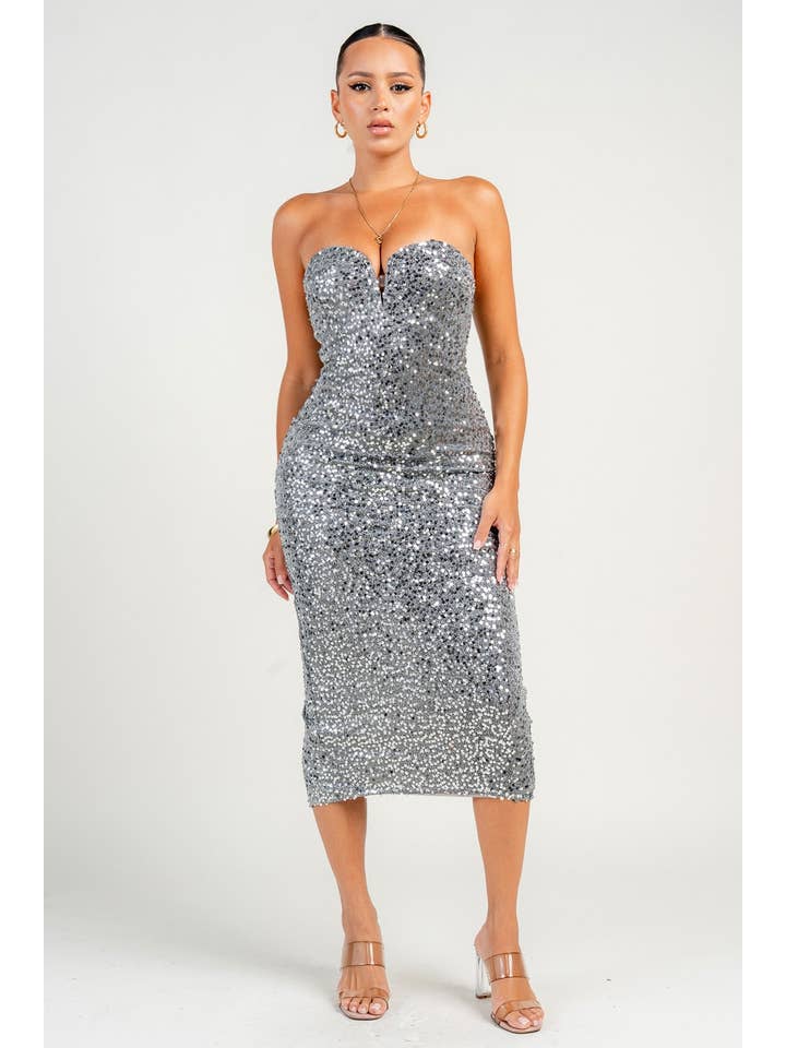 PRIVY - Wholesale Dress - Women's - PD79327S / WIRE INSET TUBE MIDI DRESS13