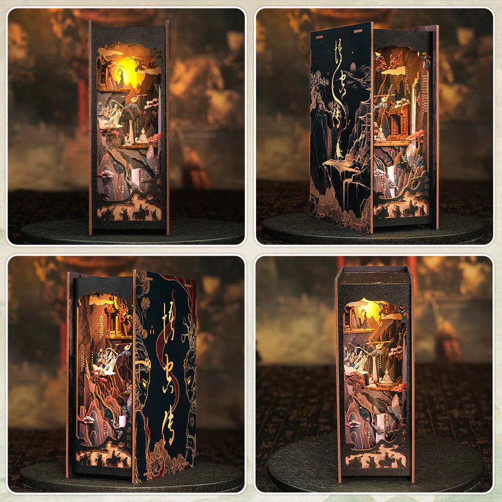 VCL CORP - Wholesale Doe-het-zelf-knutselset - The Legend of WU KONG - Zelfbouw houten boekensteun met LED-verlichting7