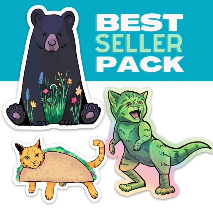 Bestseller Sticker Pack for wholesale by Angry Gato Designs