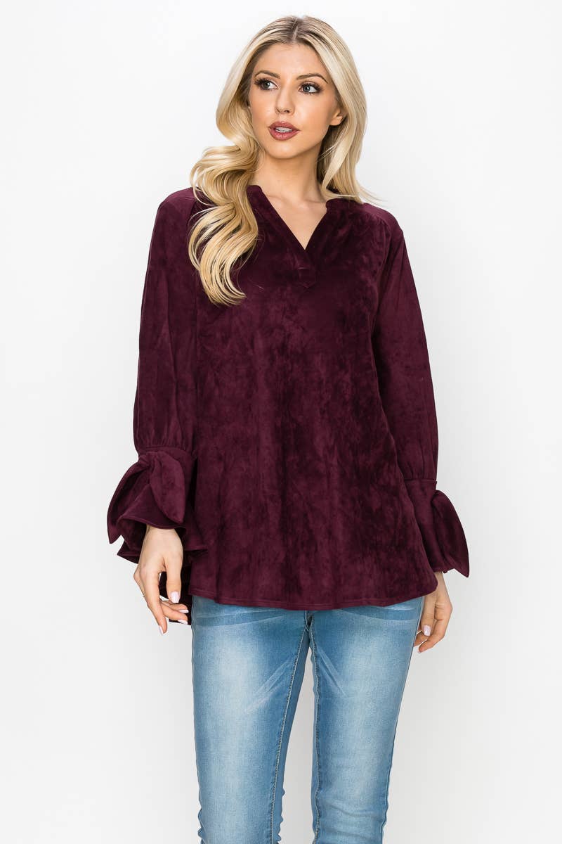 Joh Apparel - Wholesale Blouse - Women's - Abia Stretch Suede Top15