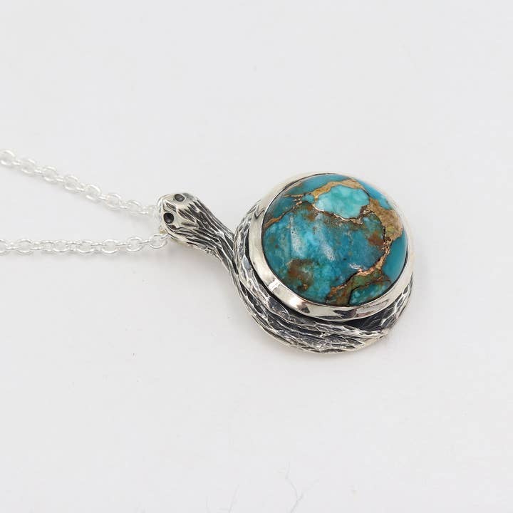 Jay Jools - Wholesale Pendant/charm necklace - Handmade Turquoise Pendant: 925 Silver Snake Unique Jewelry2