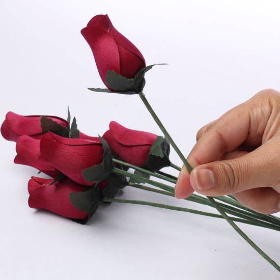 Factory Direct Craft - Wholesale Artificial Flowers - Bouquet of Wood Rose Bud Stems (8 Stems ) - Select Color3