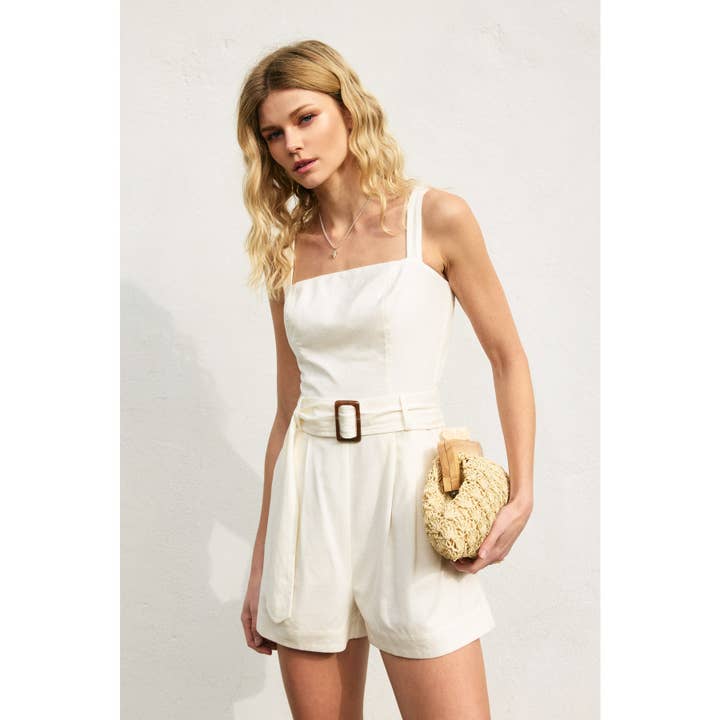 Dress Forum – wholesale Byxdress - Dam – Himmel Sänd Rak Hals Spänne Romper