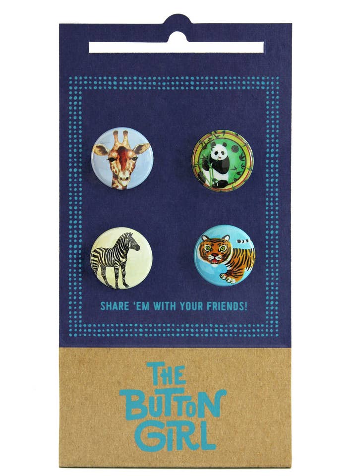 Zoo Time! Button Set for wholesale by The Button Girl