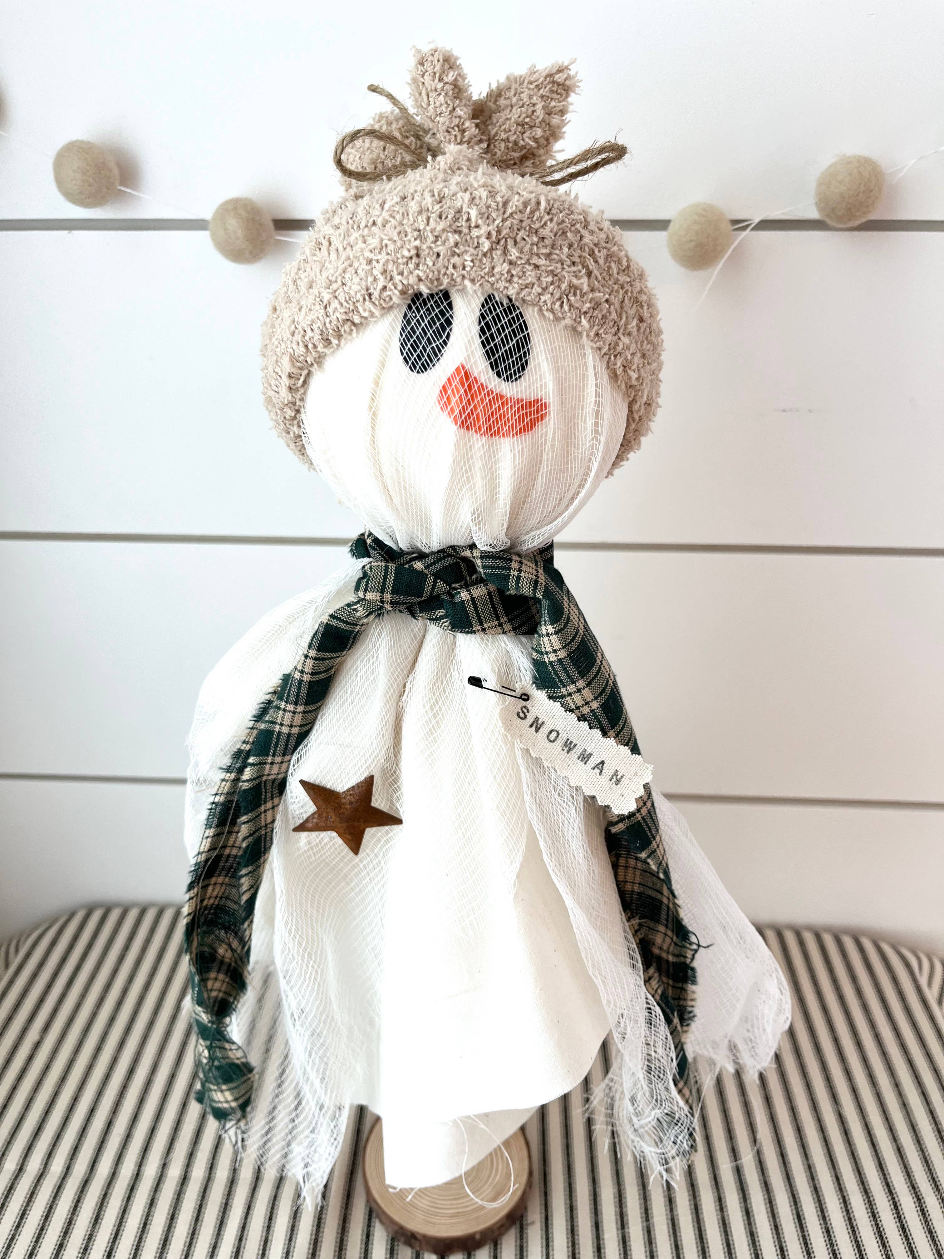 Kate + Em – Engroshandel Julepynt – Rustik primitiv jule-snemand til hjemmedekoration3