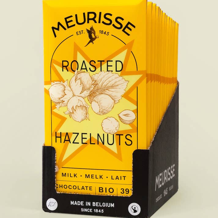 MEURISSE - est.1845 - Wholesale Chocolate Bar - Organic Milk Chocolate with Roasted Hazelnuts (100g)0