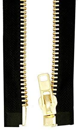 Mandala Crafts - Wholesale Craft supplies - Metal Zipper for Sewing, Black Separating Coat Zipper Heavy Duty for Jackets, Replacements, Upholstery; by Mandala Crafts (Black Tape Gold Teeth, Size 10 28 Inches 71 cm)3