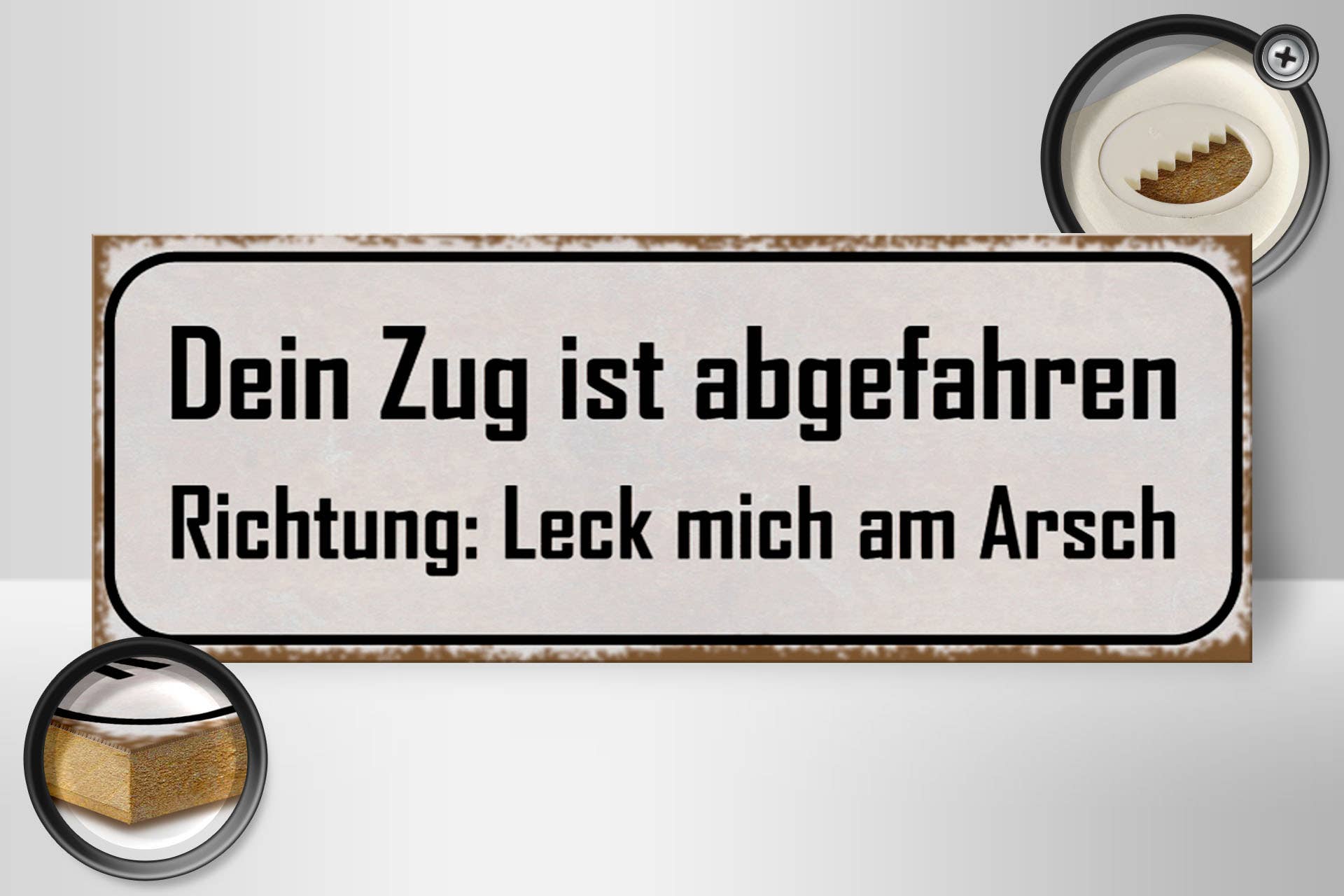 Femer - Wholesale Sign - Wooden sign saying 27x10cm your train has left direction1