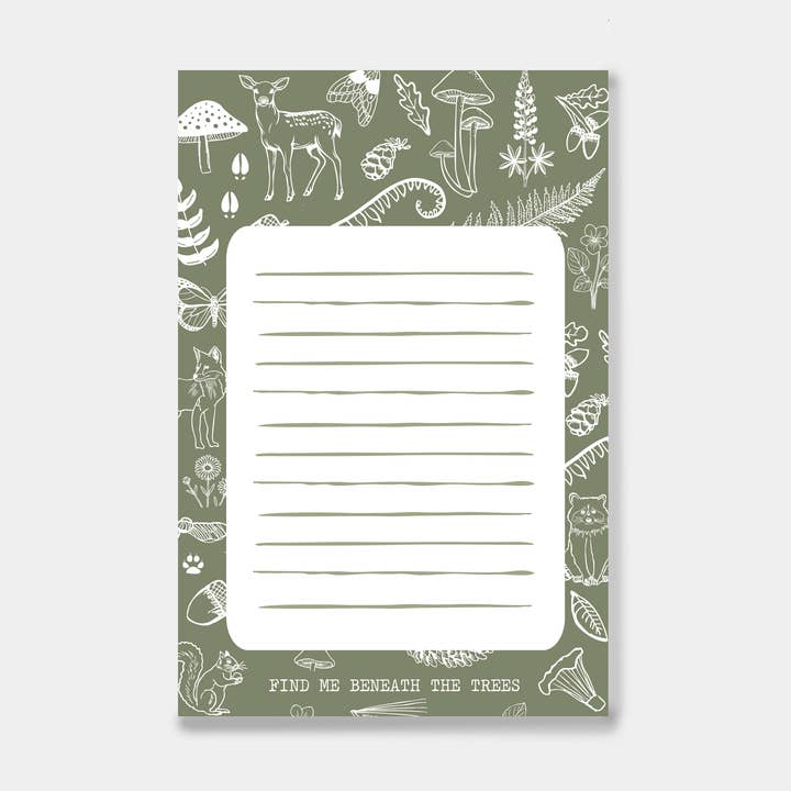 Find Me Beneath the Trees Note Pad | Forest Floor Design for wholesale by Reclaimed Maine Co.