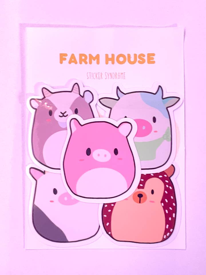 Pacchetto adesivi Squishmallow «Farm House» per la vendita all'ingrosso da parte di Sticker Syndrome