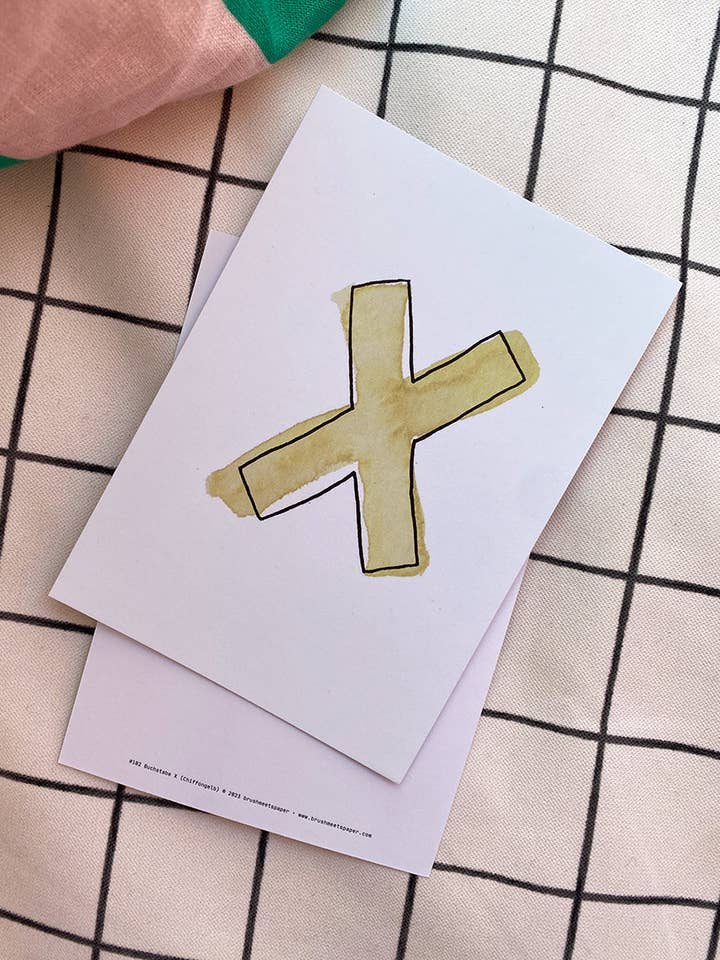 Tarjeta Letra "X" - Caligrafía a Mano (Edición Alfabeto ABC) para venta al por mayor de brushmeetspaper