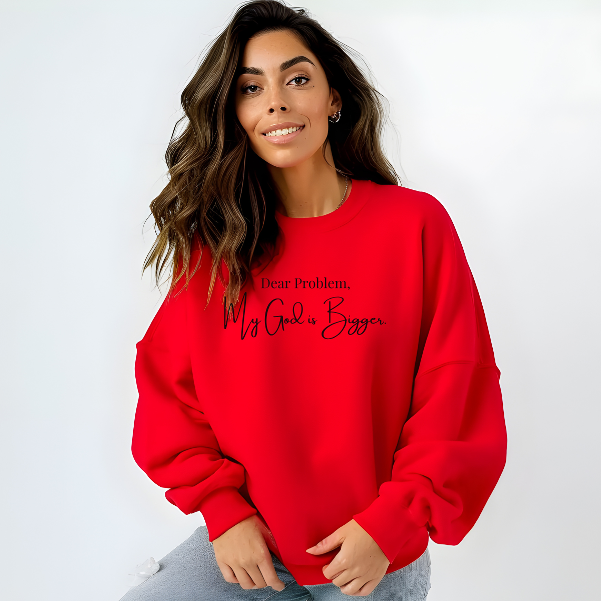 Love Ann Joy Apparel, LLC - Wholesale Graphic Sweatshirt - Women's - My God is Bigger Christian Sweatshirt3