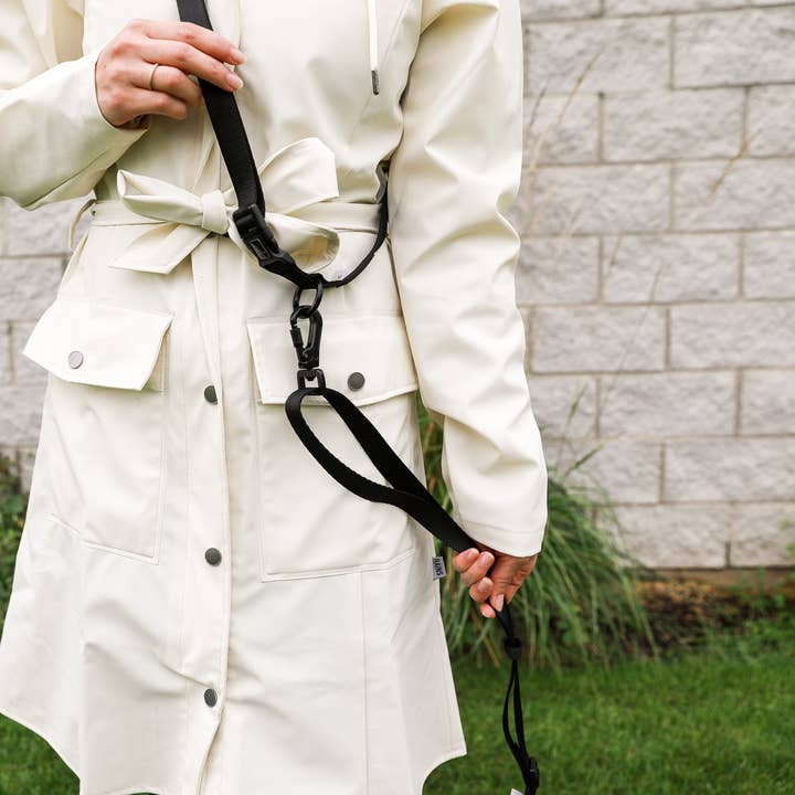 Cavology - Vente Laisse – chien - LAISSE MAINS LIBRES POUR CHIEN EN VINYLE, DEUX PIÈCES, MULTIVOIES, NOIRE3