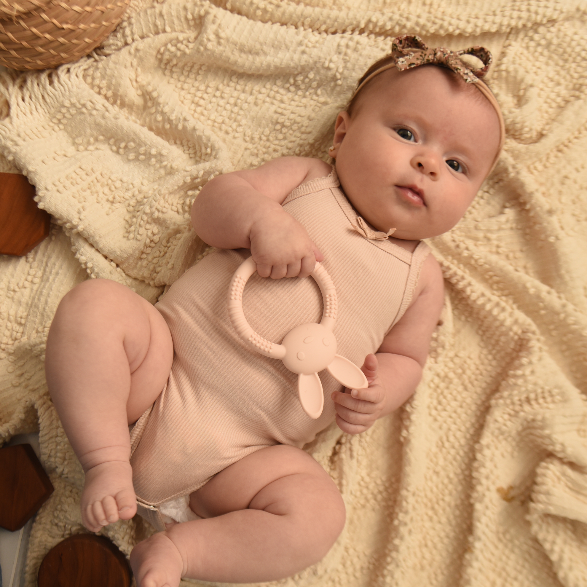 Adora Baby Gifts - Wholesale Teether (Not Clip-On) - Baby - Blush Bebe Bunny Teether2